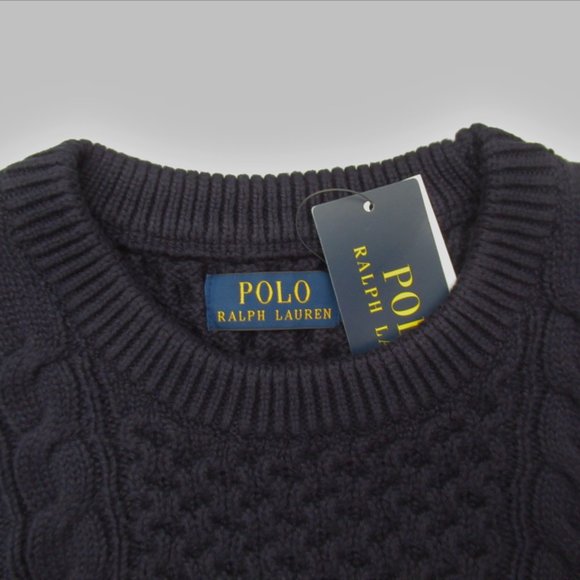 Ralph Lauren Iconic Aran Fisherman Cable Knit Crewneck Sweater NWT L XL - Picture 4 of 11